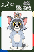 Komik Kedi Desenli Dijital Baskı | Kumaş ve Tişört için Ütüyle Yapışan Transfer Baskı Kağıdı