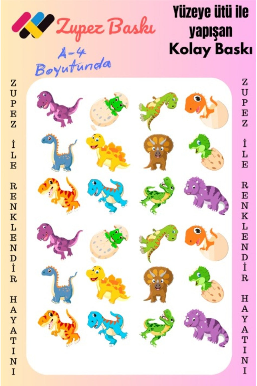 Ütü Ile Yapışan Dinozor Baskısı- Arması,
