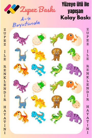 Ütü Ile Yapışan Dinozor Baskısı- Arması,