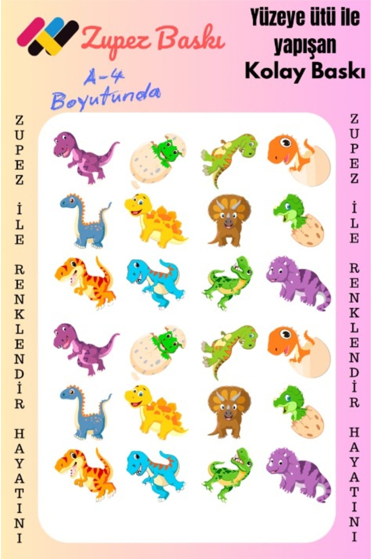 Ütü Ile Yapışan Dinozor Baskısı- Arması,
