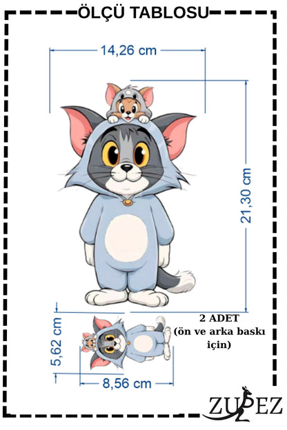 Komik Kedi Desenli Dijital Baskı | Kumaş ve Tişört için Ütüyle Yapışan Transfer Baskı Kağıdı
