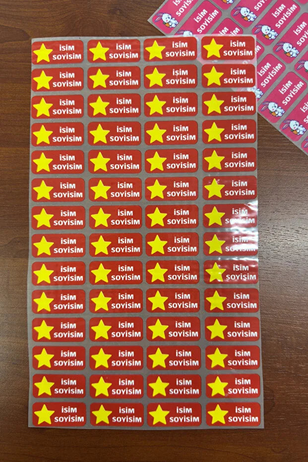 Kişiye Özel Ütüyle Yapışan Okul ve Kreş Kıyafet Etiketi - 100 Adet