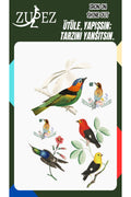 Renkli Kuşlar , Birds Ütü ile Yapışan Tişört Tekstil Transfer Dtf Baskı