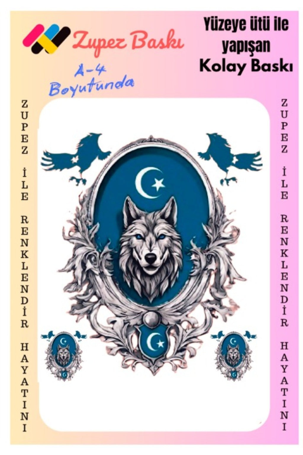 Ütü Ile Yapışan Hazır Göktürk Baskısı- Arması