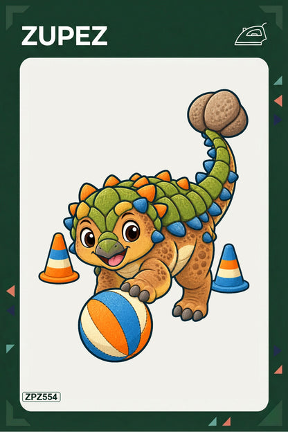 ZPZ554 – Ankylosaurus Top Oyunu Ütüyle Uygulanabilir Transfer Baskı ana ürün görseli