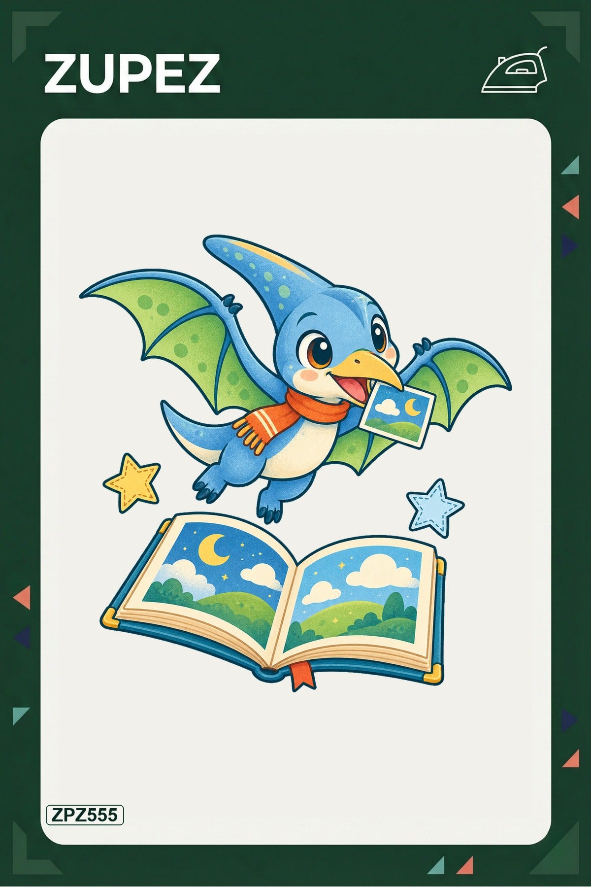 ZPZ555 – Pterosaur Hikâye Uçuşu Ütüyle Uygulanabilir Transfer Baskı ana ürün görseli
