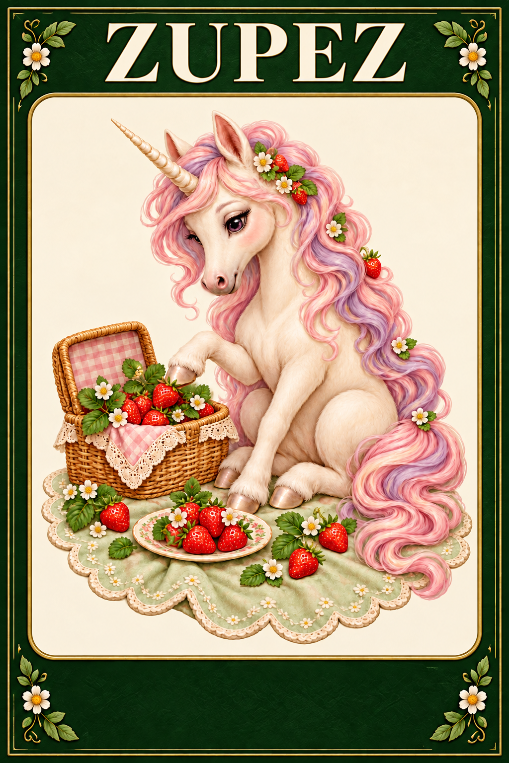 ZUPEZ Unicorn Pastel Pikniği 6'lı Fiziksel DTF Transfer Baskı Seti — tasarım 1