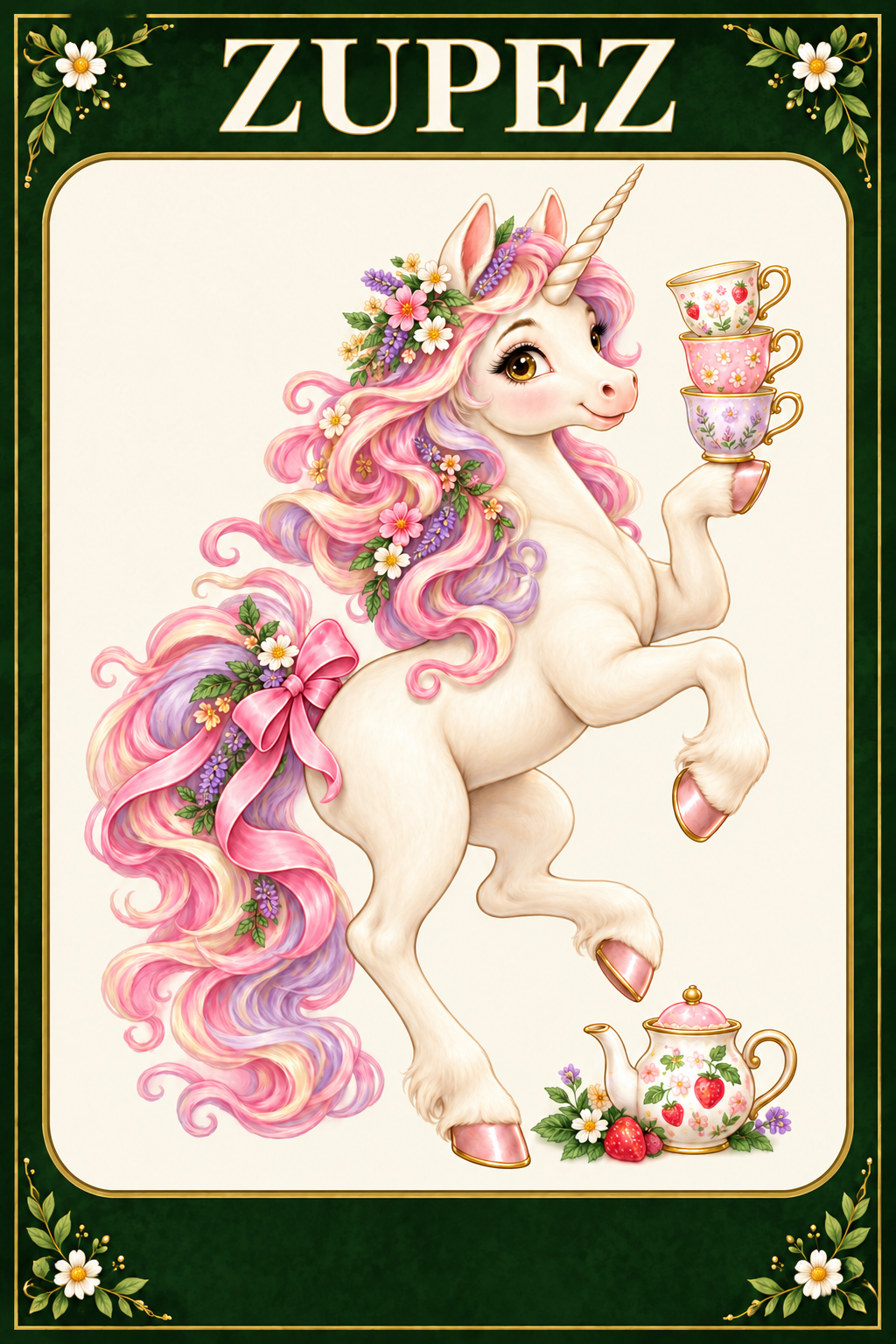 ZUPEZ Unicorn Pastel Pikniği 6'lı Fiziksel DTF Transfer Baskı Seti — tasarım 2