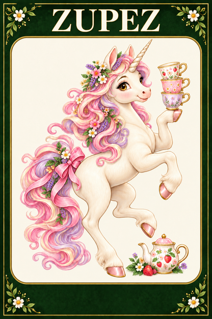 ZUPEZ Unicorn Pastel Pikniği 6'lı Fiziksel DTF Transfer Baskı Seti — tasarım 2