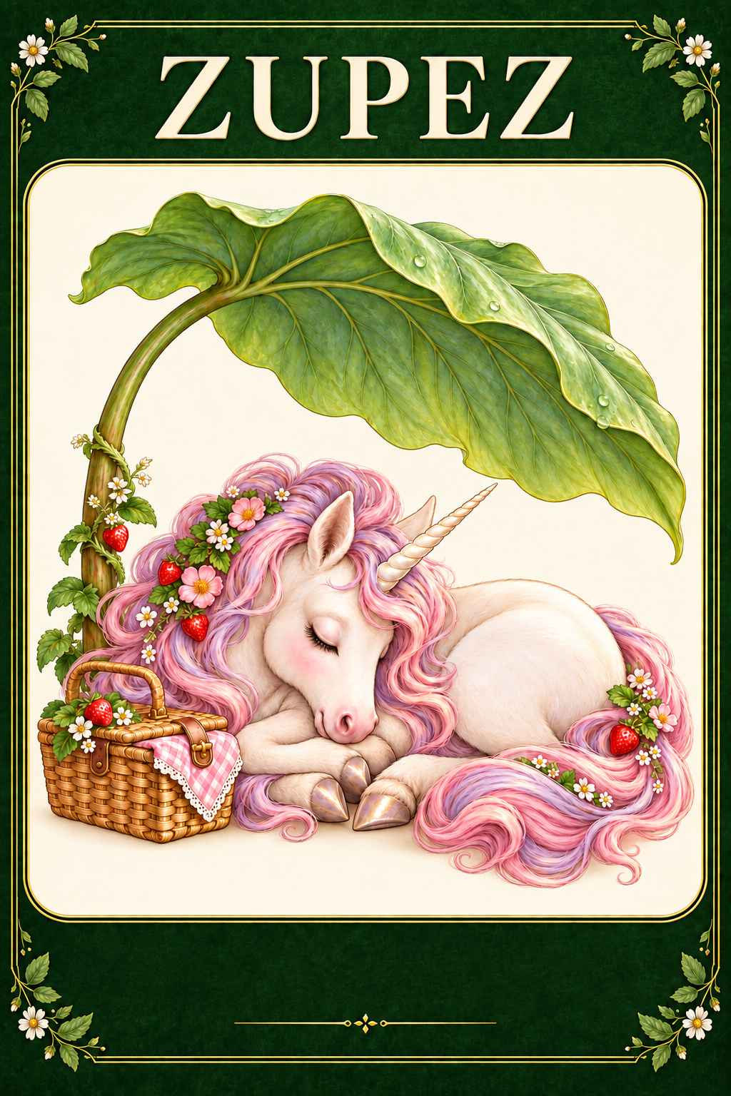 ZUPEZ Unicorn Pastel Pikniği 6'lı Fiziksel DTF Transfer Baskı Seti — tasarım 3