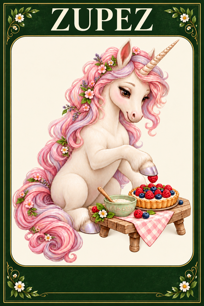 ZUPEZ Unicorn Pastel Pikniği 6'lı Fiziksel DTF Transfer Baskı Seti — tasarım 5