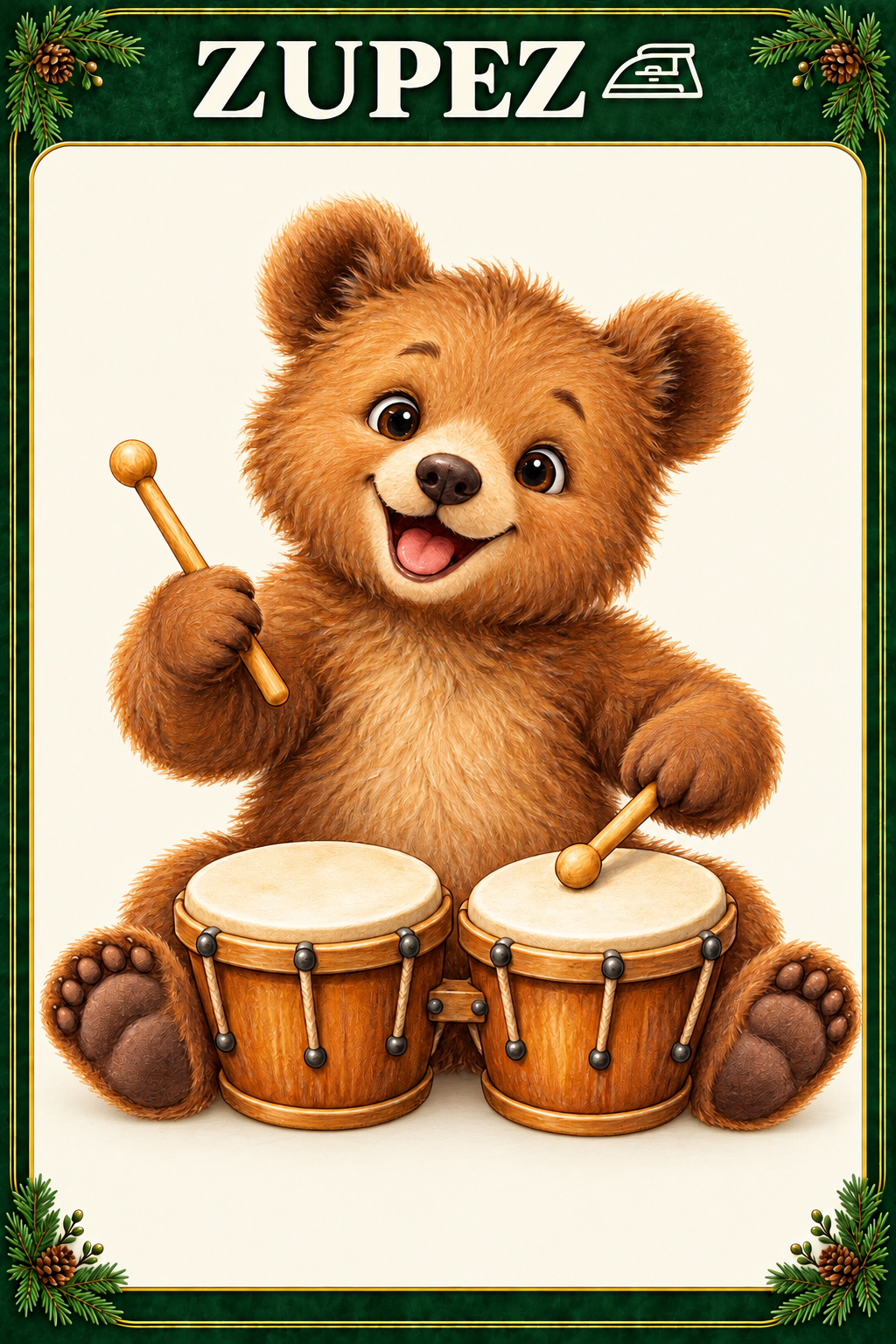 ZUPEZ Orman Dostlarının Müzik Şenliği 6'lı DTF Transfer Seti — tasarım 3