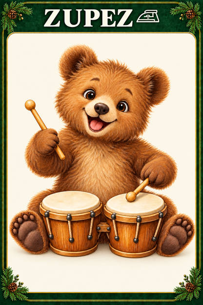 ZUPEZ Orman Dostlarının Müzik Şenliği 6'lı DTF Transfer Seti — tasarım 3