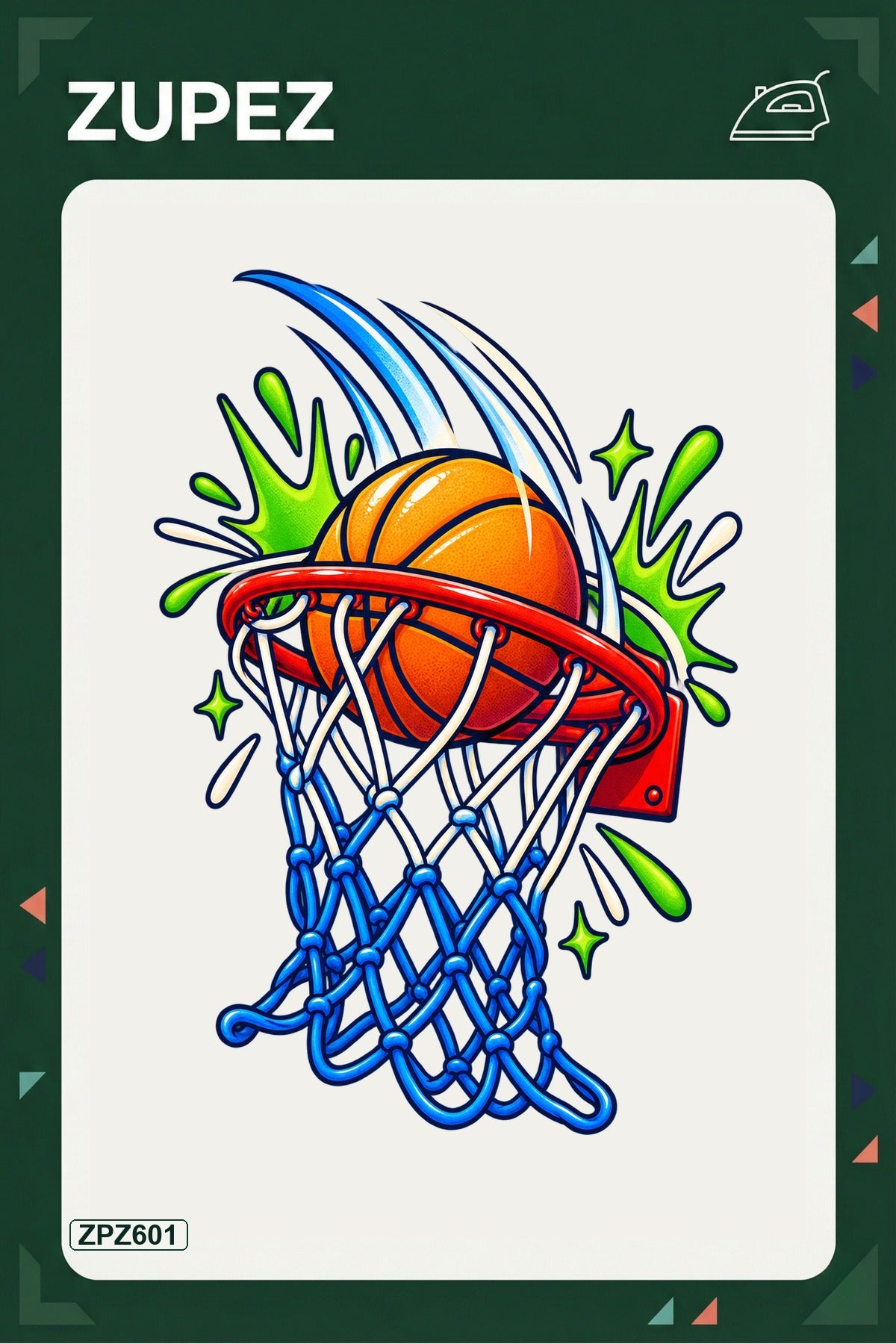 ZPZ601 – Basket Potası Sevinci Ütüyle Uygulanabilir Transfer Baskı ana ürün görseli