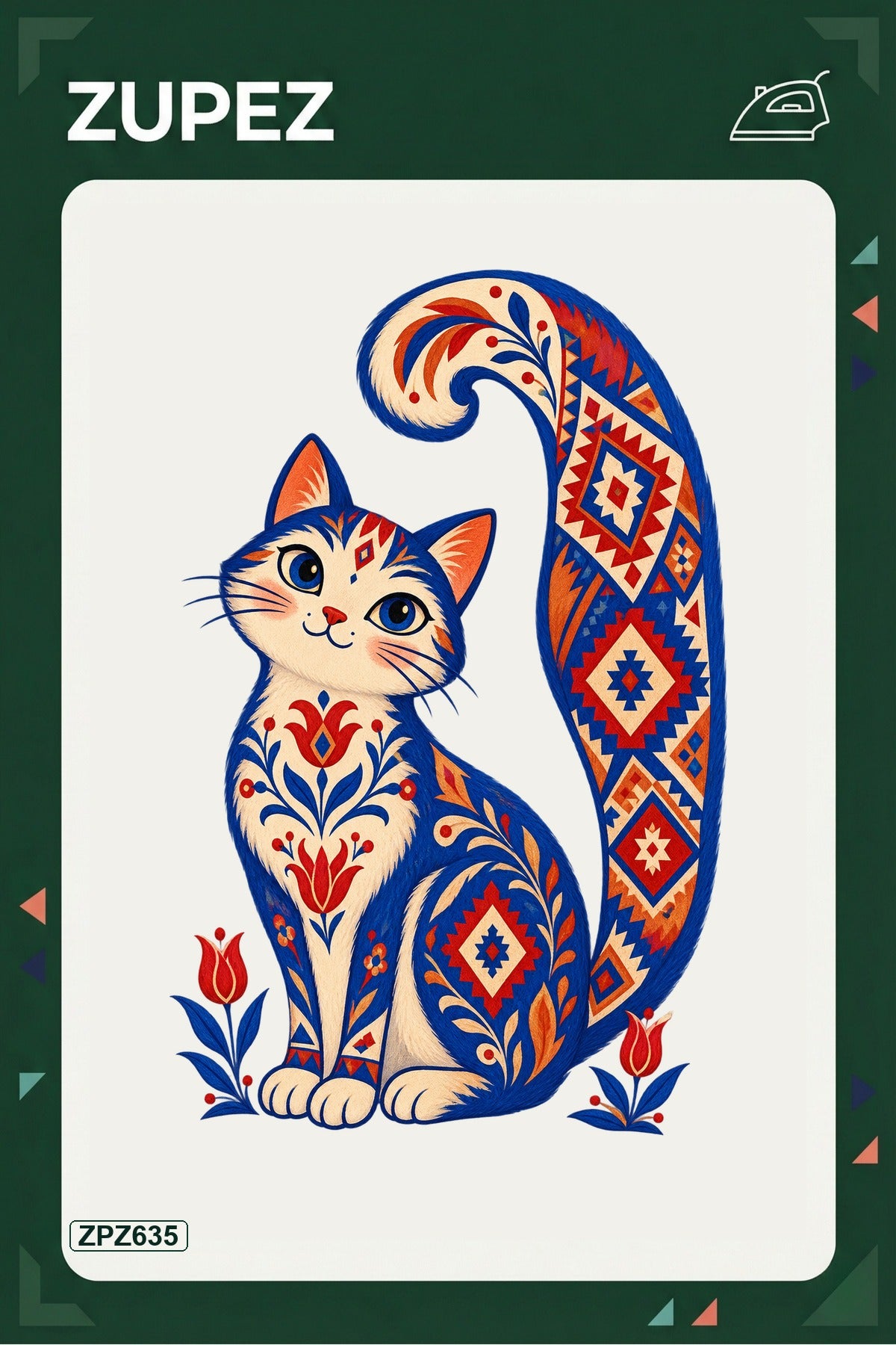 ZPZ635 – Kilim Kuyruklu Kedi Ütüyle Uygulanabilir Transfer Baskı ana ürün görseli