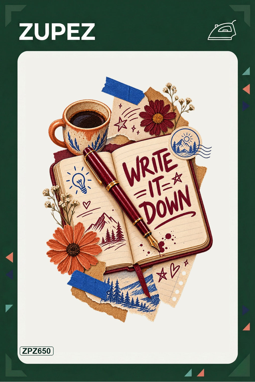 ZPZ650 – Write It Down Ütüyle Uygulanabilir Transfer Baskı ana ürün görseli