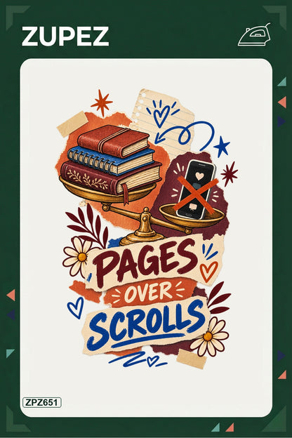 ZPZ651 – Pages Over Scrolls Ütüyle Uygulanabilir Transfer Baskı ana ürün görseli