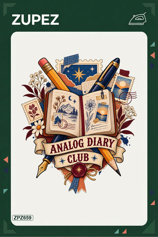 ZPZ659 – Analog Diary Club Crest Ütüyle Uygulanabilir Transfer Baskı ana ürün görseli