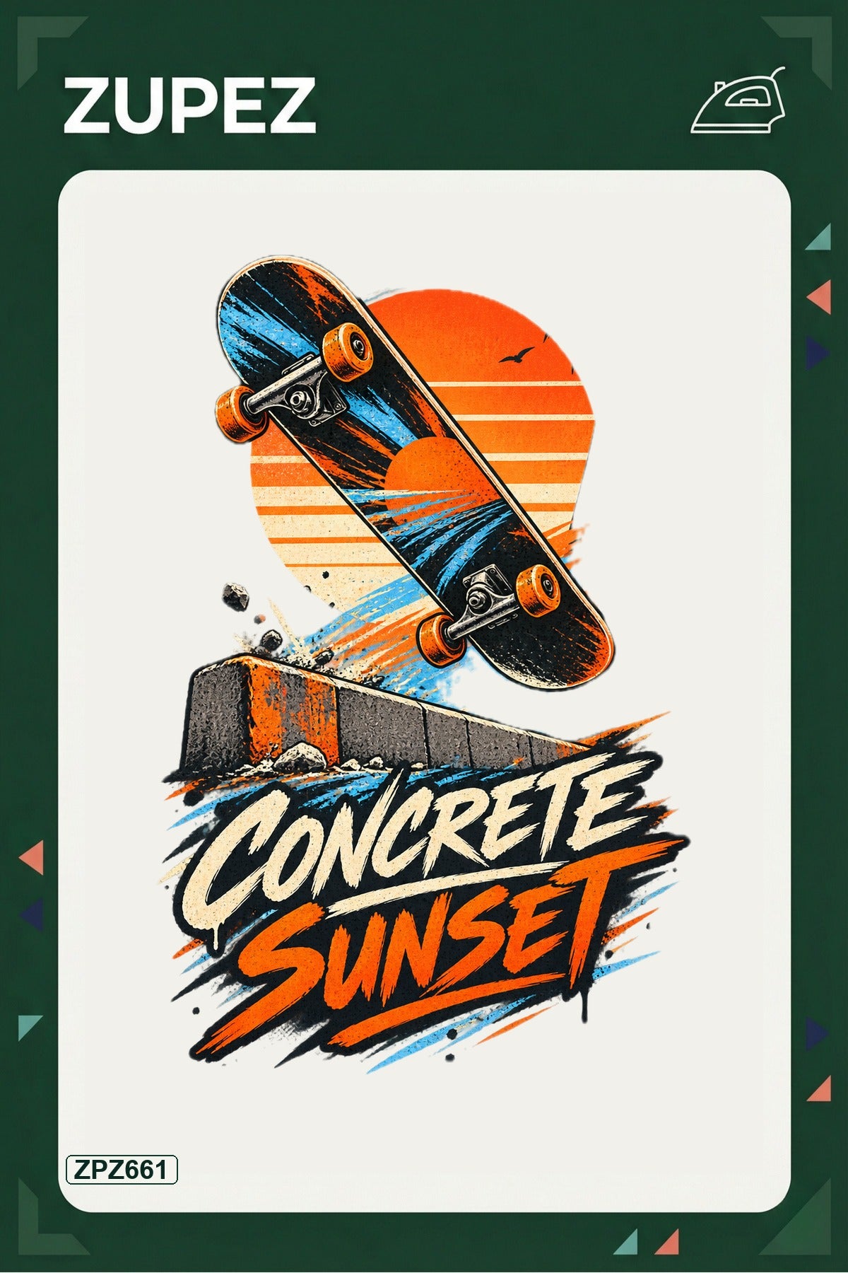 ZPZ661 – Concrete Sunset Ütüyle Uygulanabilir Transfer Baskı ana ürün görseli