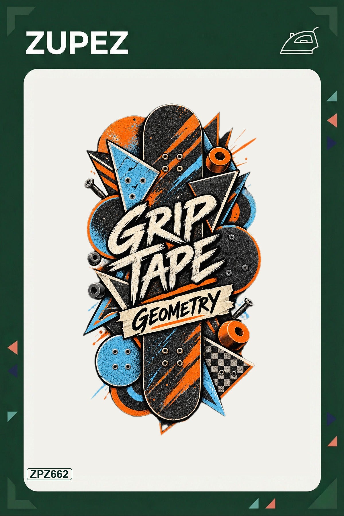 ZPZ662 – Grip Tape Geometry Ütüyle Uygulanabilir Transfer Baskı ana ürün görseli