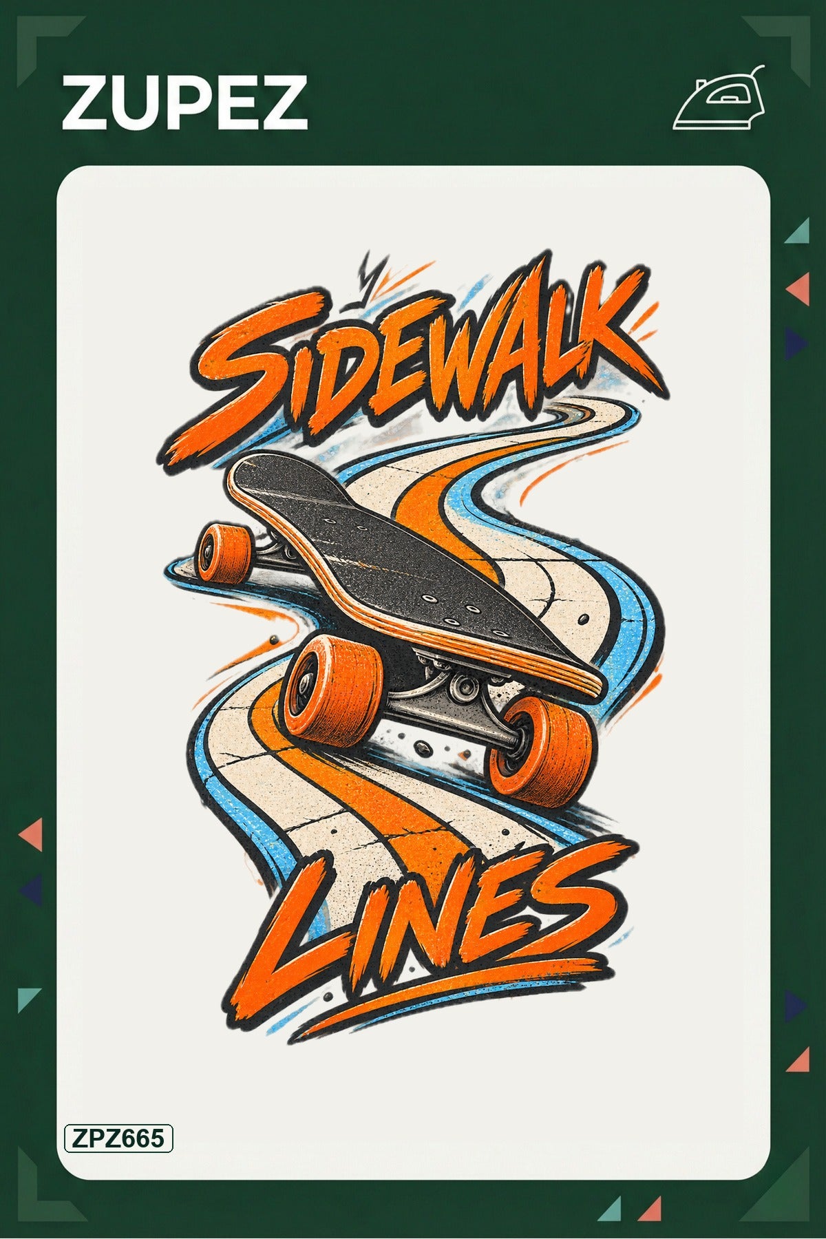ZPZ665 – Sidewalk Lines Ütüyle Uygulanabilir Transfer Baskı ana ürün görseli