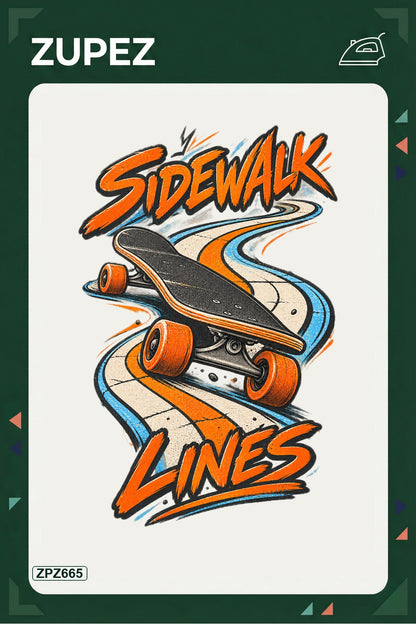 ZPZ665 – Sidewalk Lines Ütüyle Uygulanabilir Transfer Baskı ana ürün görseli