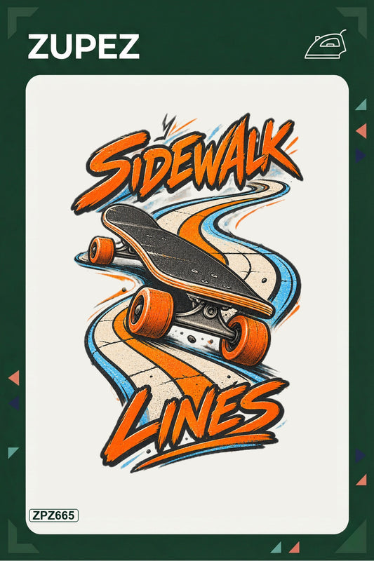 ZPZ665 – Sidewalk Lines Ütüyle Uygulanabilir Transfer Baskı ana ürün görseli