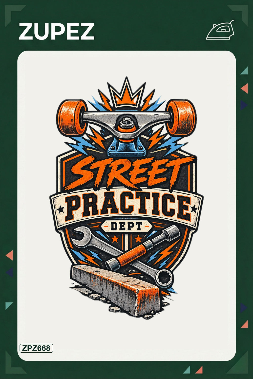 ZPZ668 – Street Practice Dept Ütüyle Uygulanabilir Transfer Baskı ana ürün görseli