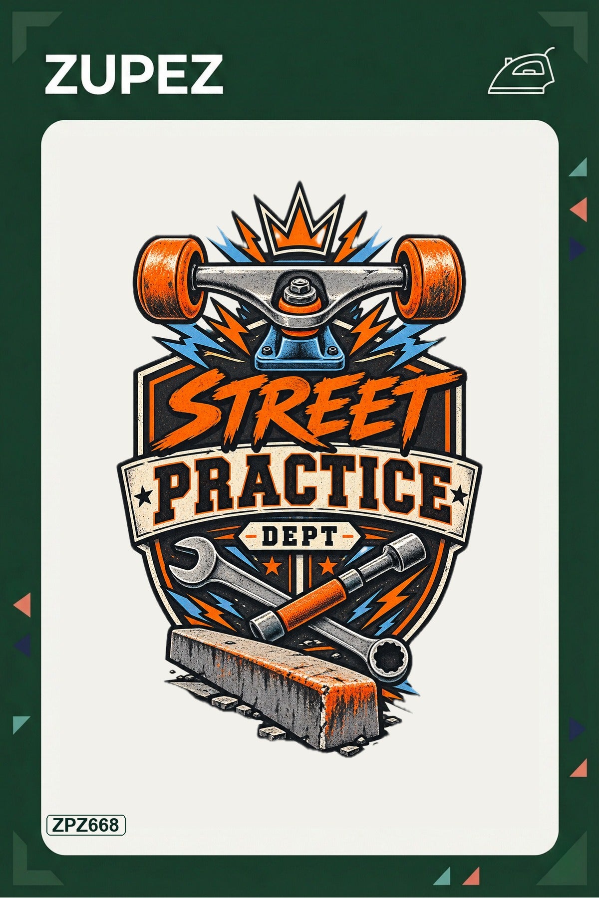ZPZ668 – Street Practice Dept Ütüyle Uygulanabilir Transfer Baskı ana ürün görseli