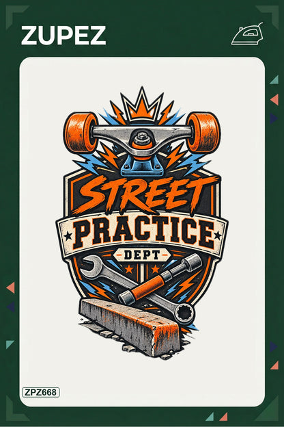 ZPZ668 – Street Practice Dept Ütüyle Uygulanabilir Transfer Baskı ana ürün görseli