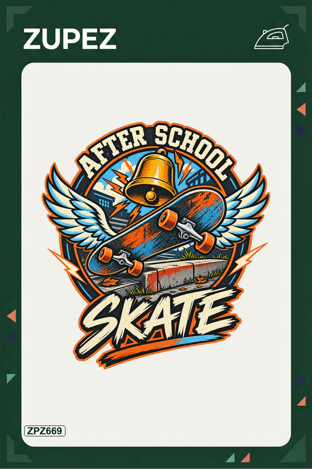 ZPZ669 – After School Skate Badge Ütüyle Uygulanabilir Transfer Baskı ana ürün görseli