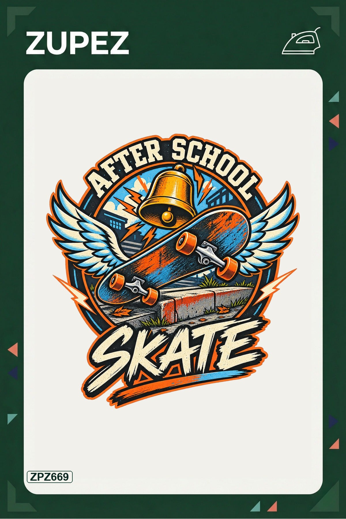 ZPZ669 – After School Skate Badge Ütüyle Uygulanabilir Transfer Baskı ana ürün görseli