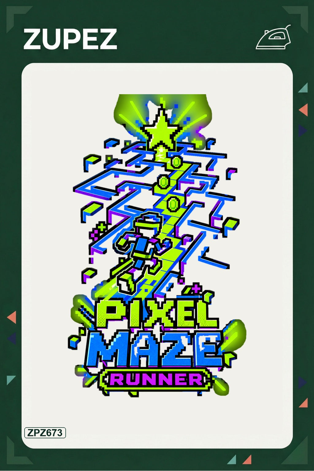 ZPZ673 – Pixel Maze Runner Ütüyle Uygulanabilir Transfer Baskı ana ürün görseli