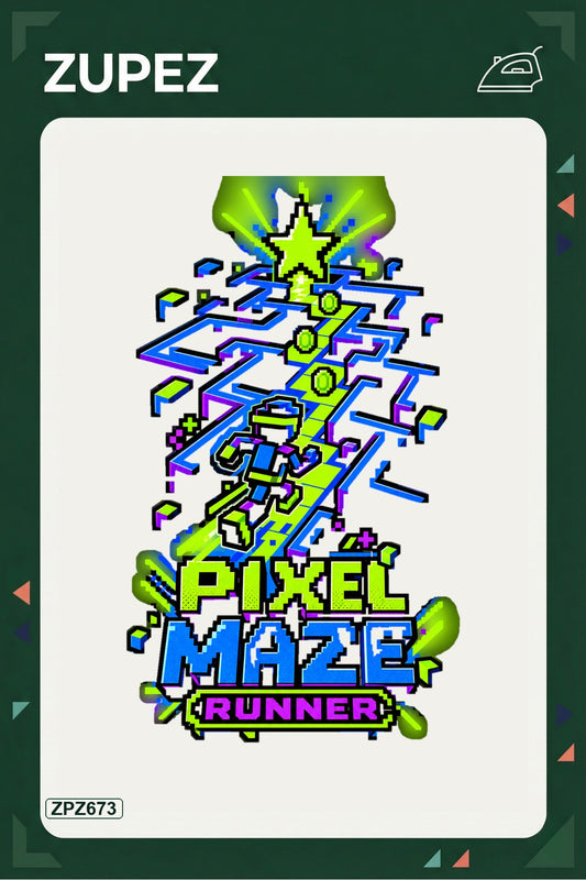 ZPZ673 – Pixel Maze Runner Ütüyle Uygulanabilir Transfer Baskı ana ürün görseli