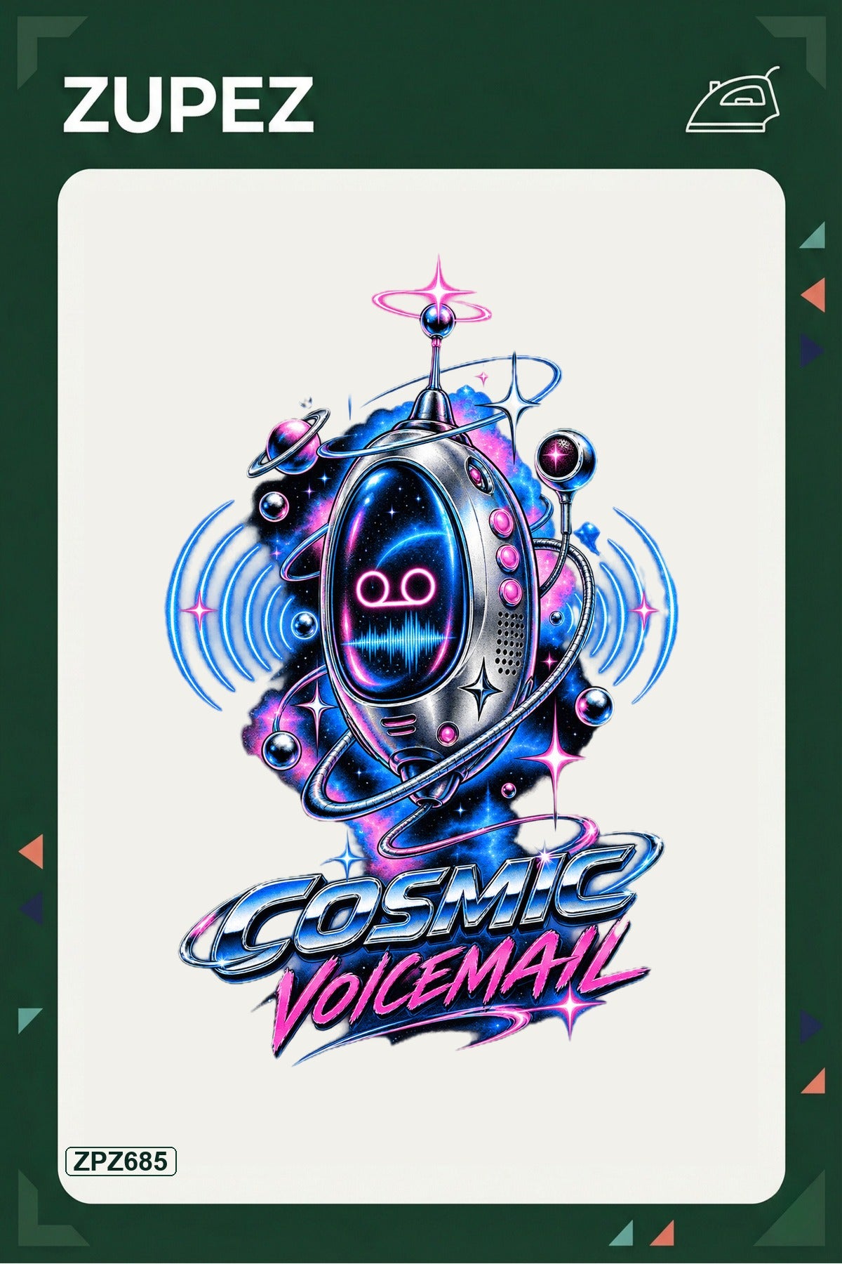 ZPZ685 – Cosmic Voicemail Ütüyle Uygulanabilir Transfer Baskı ana ürün görseli