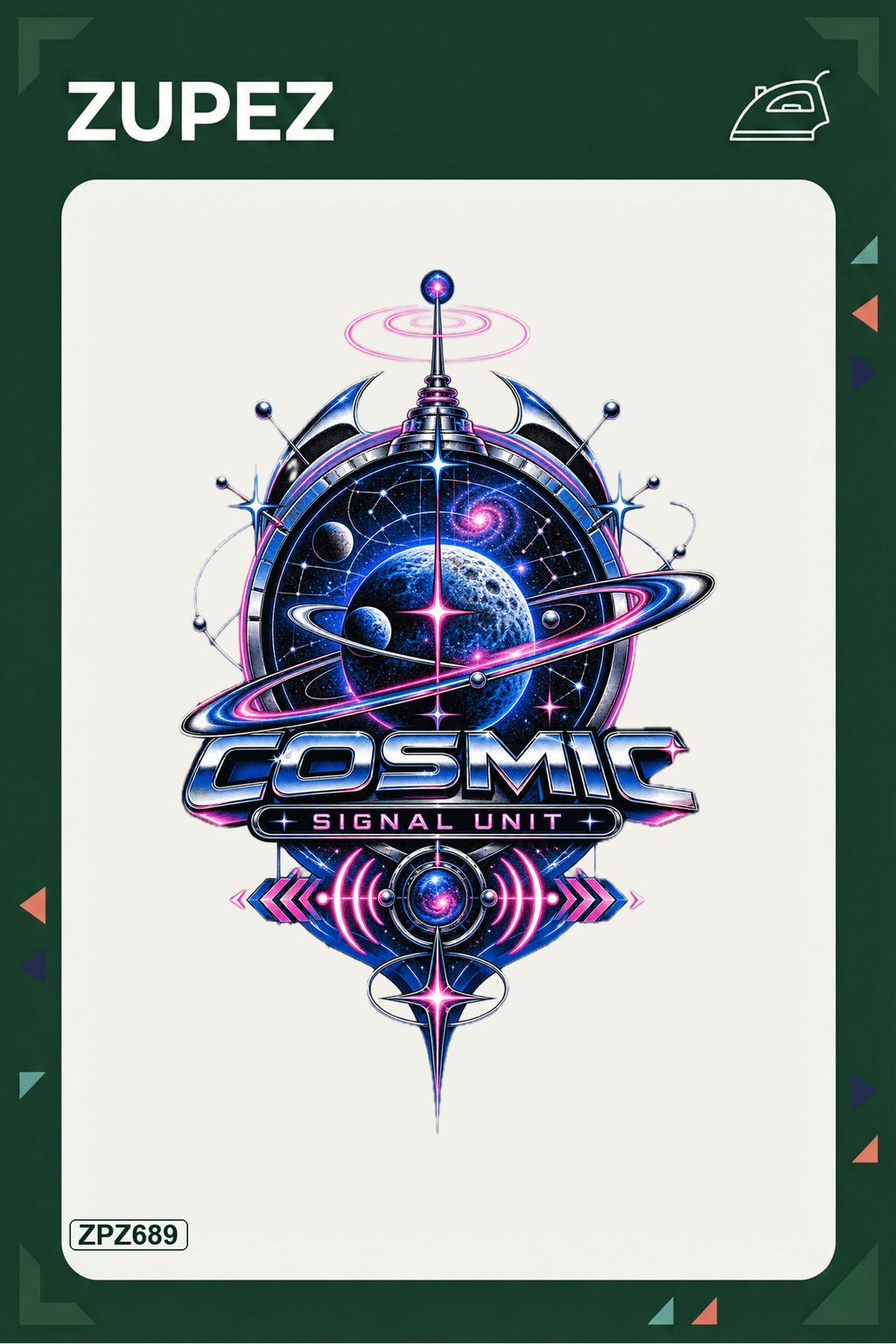 ZPZ689 – Cosmic Signal Unit Ütüyle Uygulanabilir Transfer Baskı ana ürün görseli