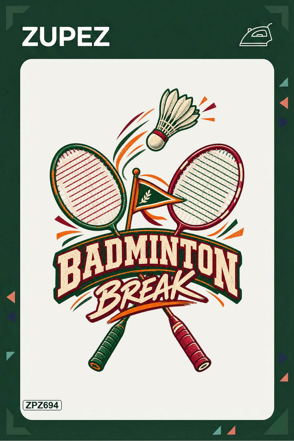 ZPZ694 – Badminton Break Ütüyle Uygulanabilir Transfer Baskı ana ürün görseli