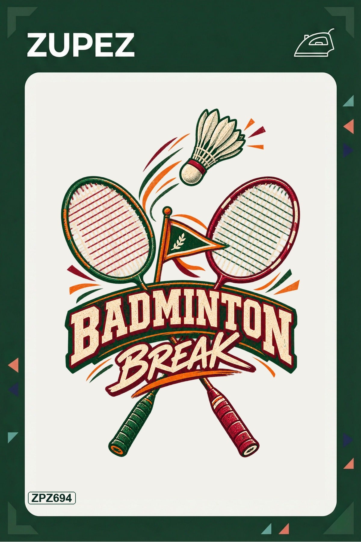 ZPZ694 – Badminton Break Ütüyle Uygulanabilir Transfer Baskı ana ürün görseli