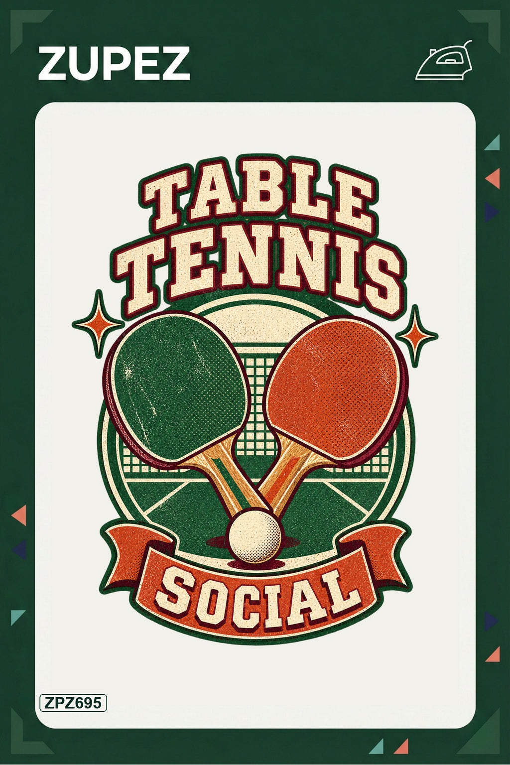 ZPZ695 – Table Tennis Social Ütüyle Uygulanabilir Transfer Baskı ana ürün görseli