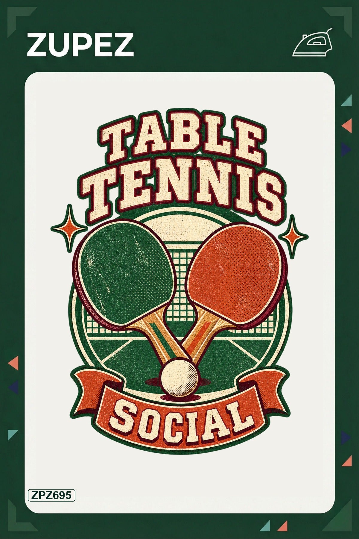 ZPZ695 – Table Tennis Social Ütüyle Uygulanabilir Transfer Baskı ana ürün görseli