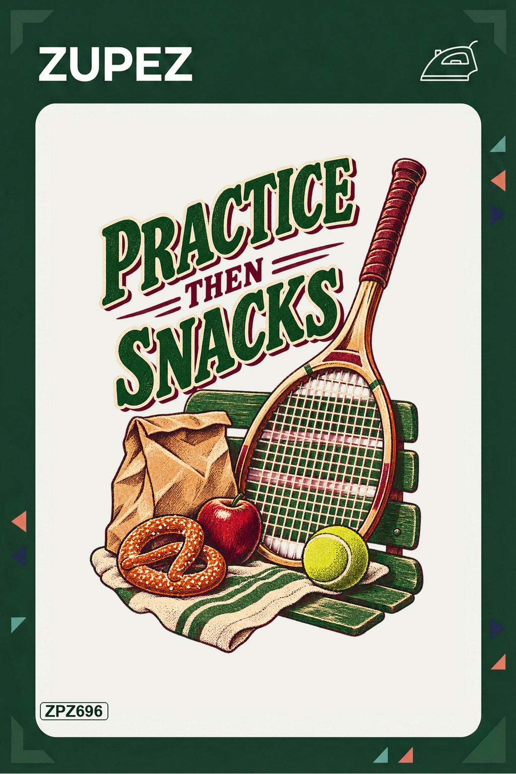ZPZ696 – Practice Then Snacks Ütüyle Uygulanabilir Transfer Baskı ana ürün görseli