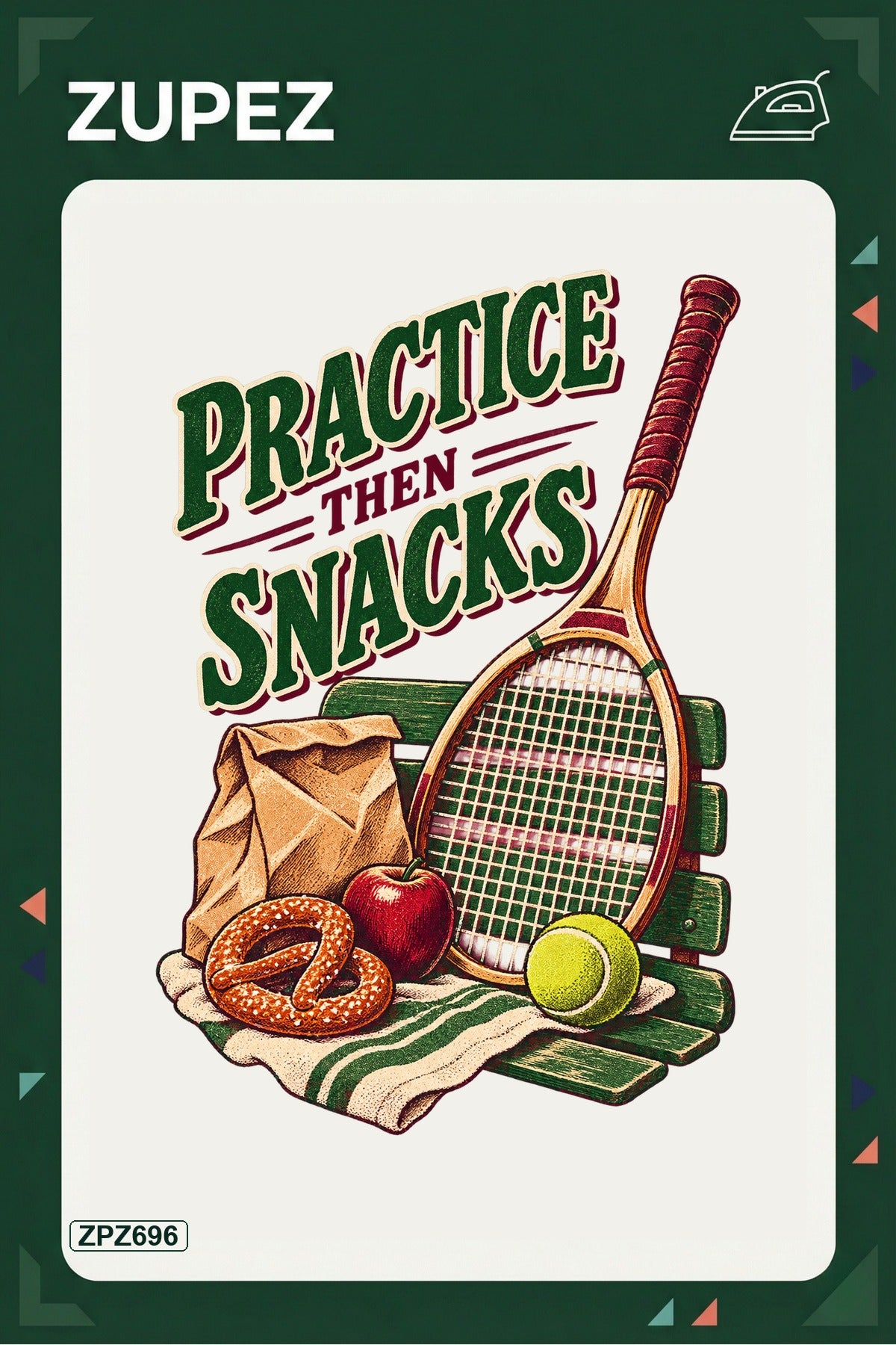 ZPZ696 – Practice Then Snacks Ütüyle Uygulanabilir Transfer Baskı ana ürün görseli