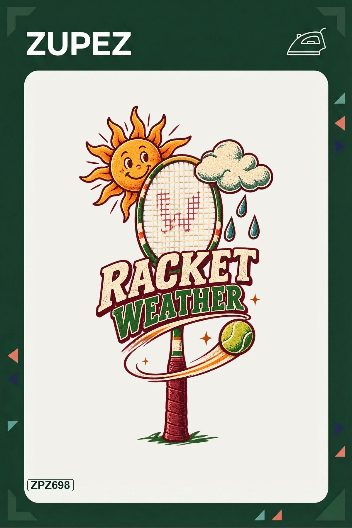 ZPZ698 – Racket Weather Ütüyle Uygulanabilir Transfer Baskı ana ürün görseli