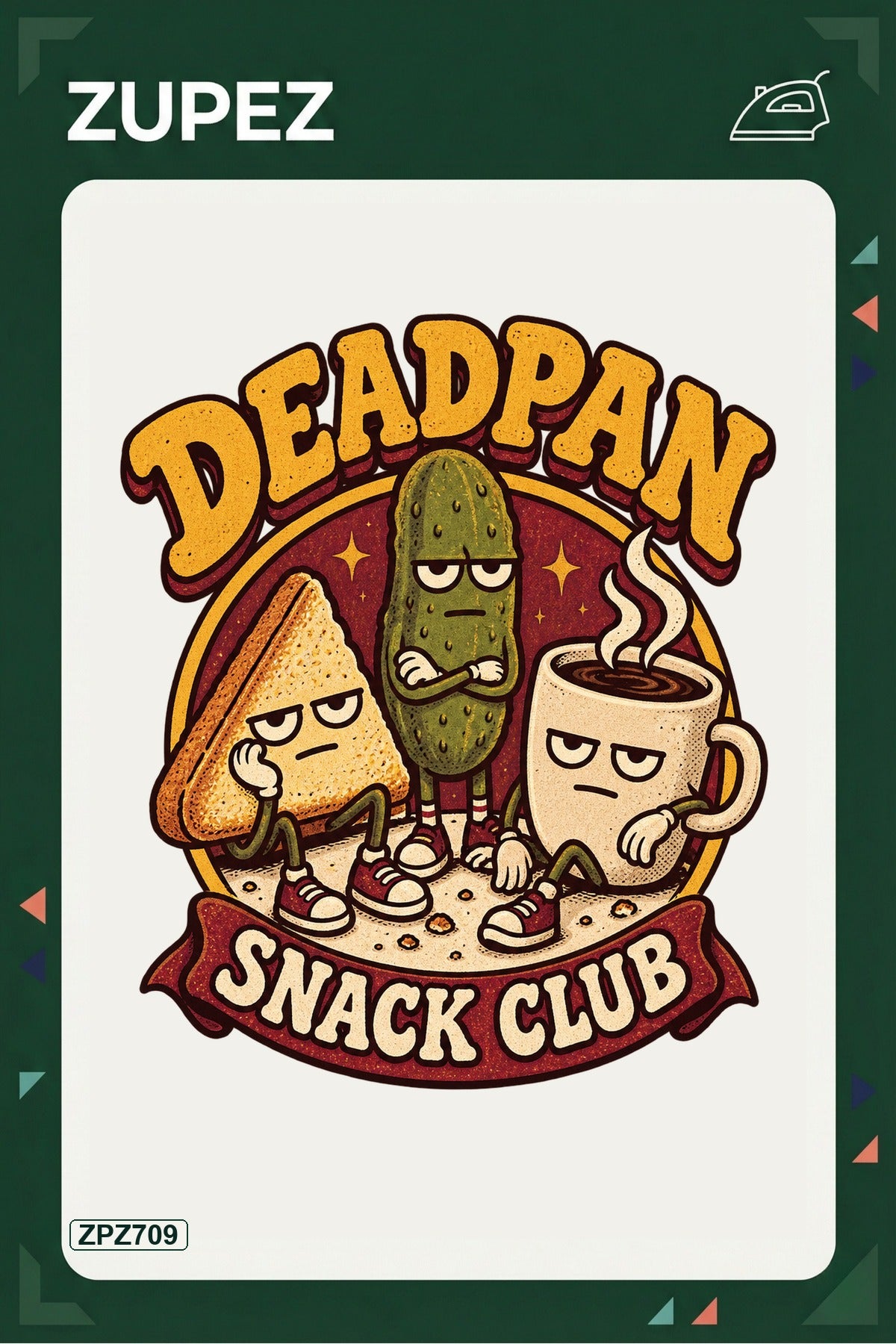 ZPZ709 – Deadpan Snack Club Ütüyle Uygulanabilir Transfer Baskı ana ürün görseli