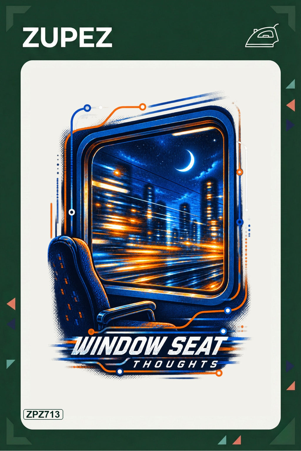 ZPZ713 – Window Seat Thoughts Ütüyle Uygulanabilir Transfer Baskı ana ürün görseli