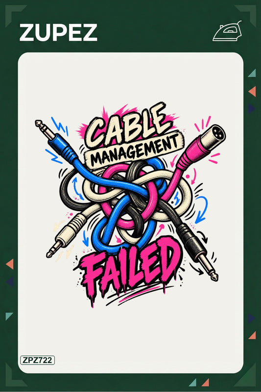 ZPZ722 – Cable Management Failed Ütüyle Uygulanabilir Transfer Baskı ana ürün görseli