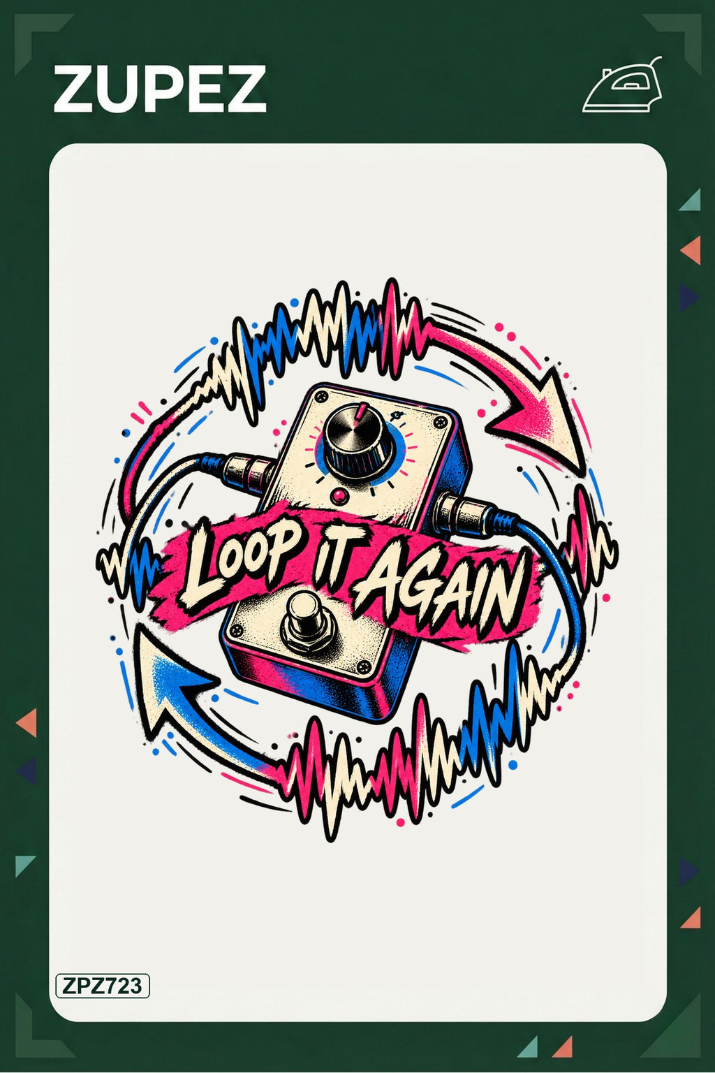 ZPZ723 – Loop It Again Ütüyle Uygulanabilir Transfer Baskı ana ürün görseli