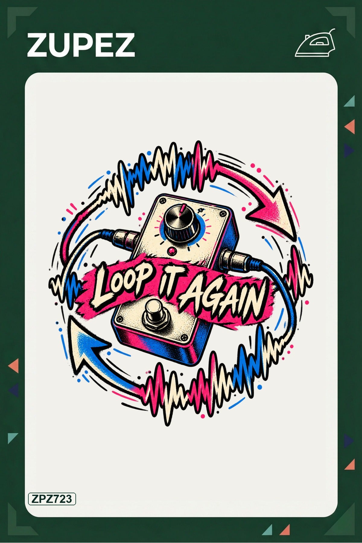 ZPZ723 – Loop It Again Ütüyle Uygulanabilir Transfer Baskı ana ürün görseli