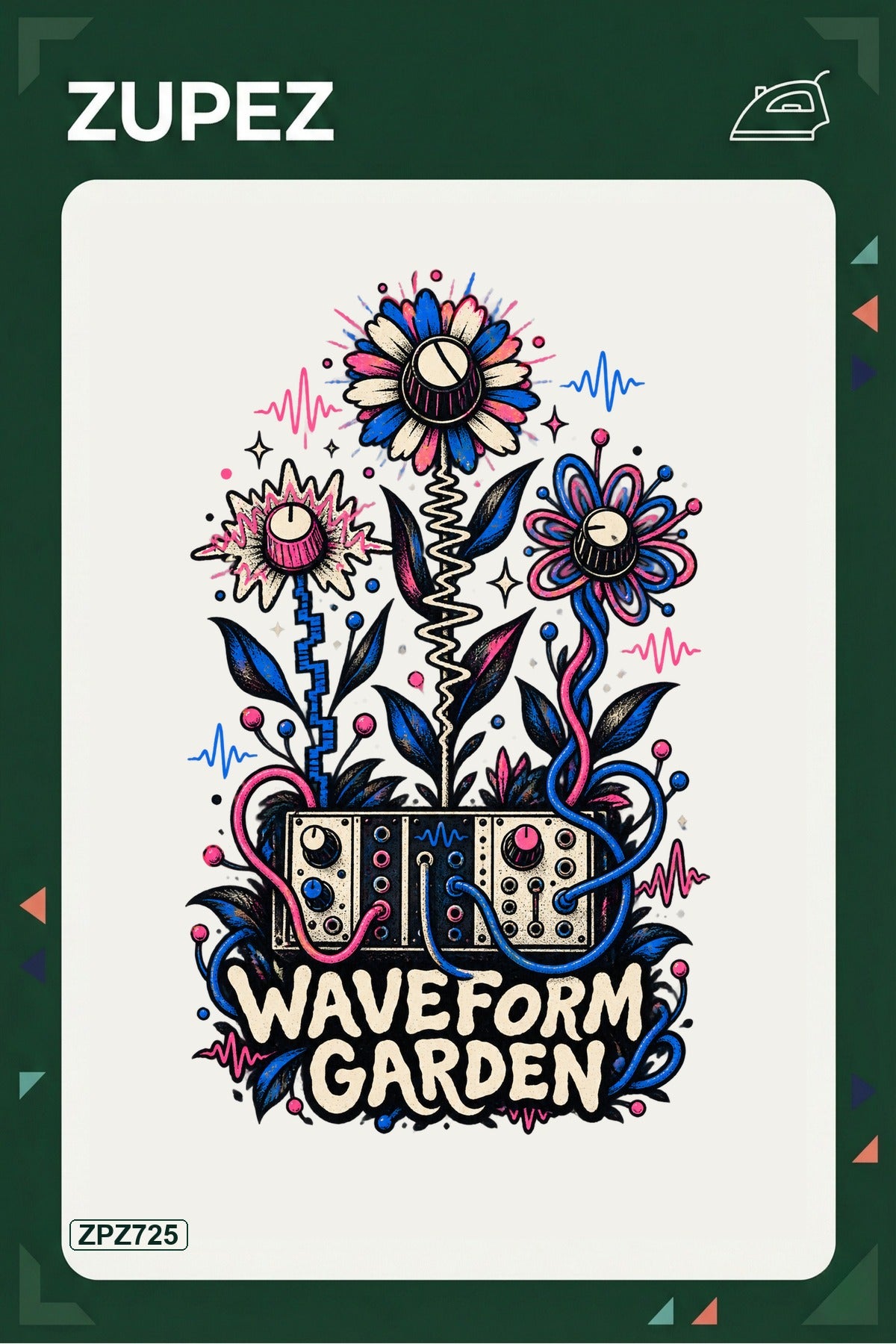ZPZ725 – Waveform Garden Ütüyle Uygulanabilir Transfer Baskı ana ürün görseli