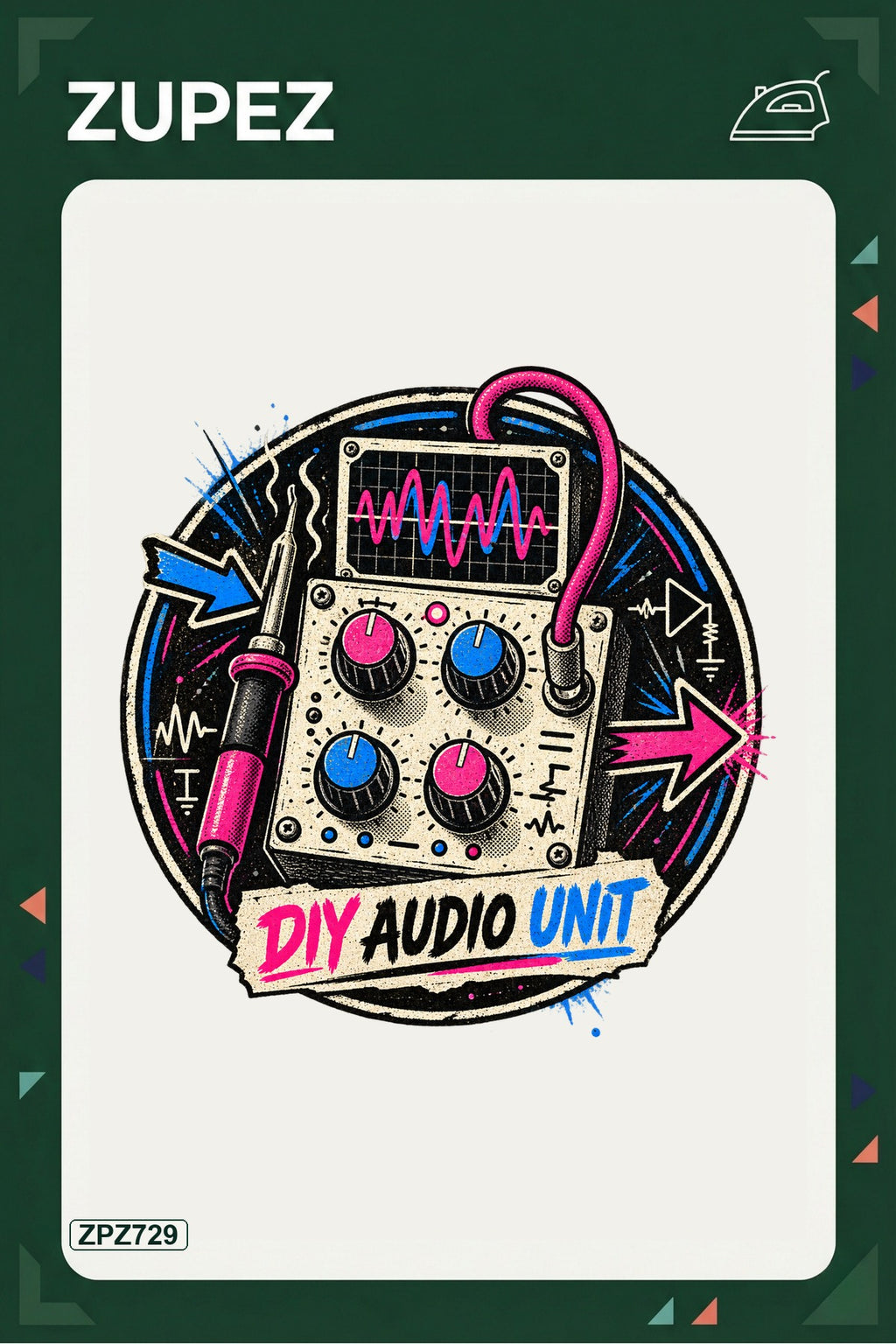 ZPZ729 – DIY Audio Unit Ütüyle Uygulanabilir Transfer Baskı ana ürün görseli